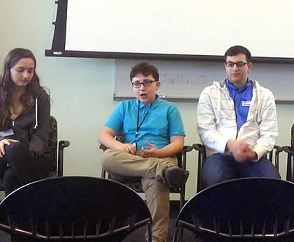 Three seated EdCamp Access student panelists. 
