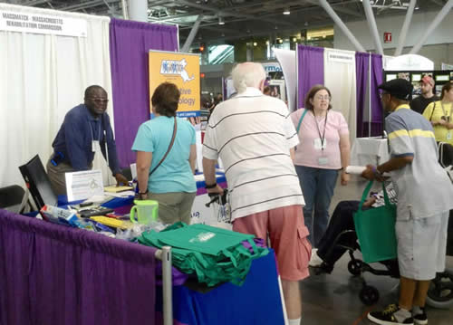 A busy MassMATCH booth at Abilties Expo. 